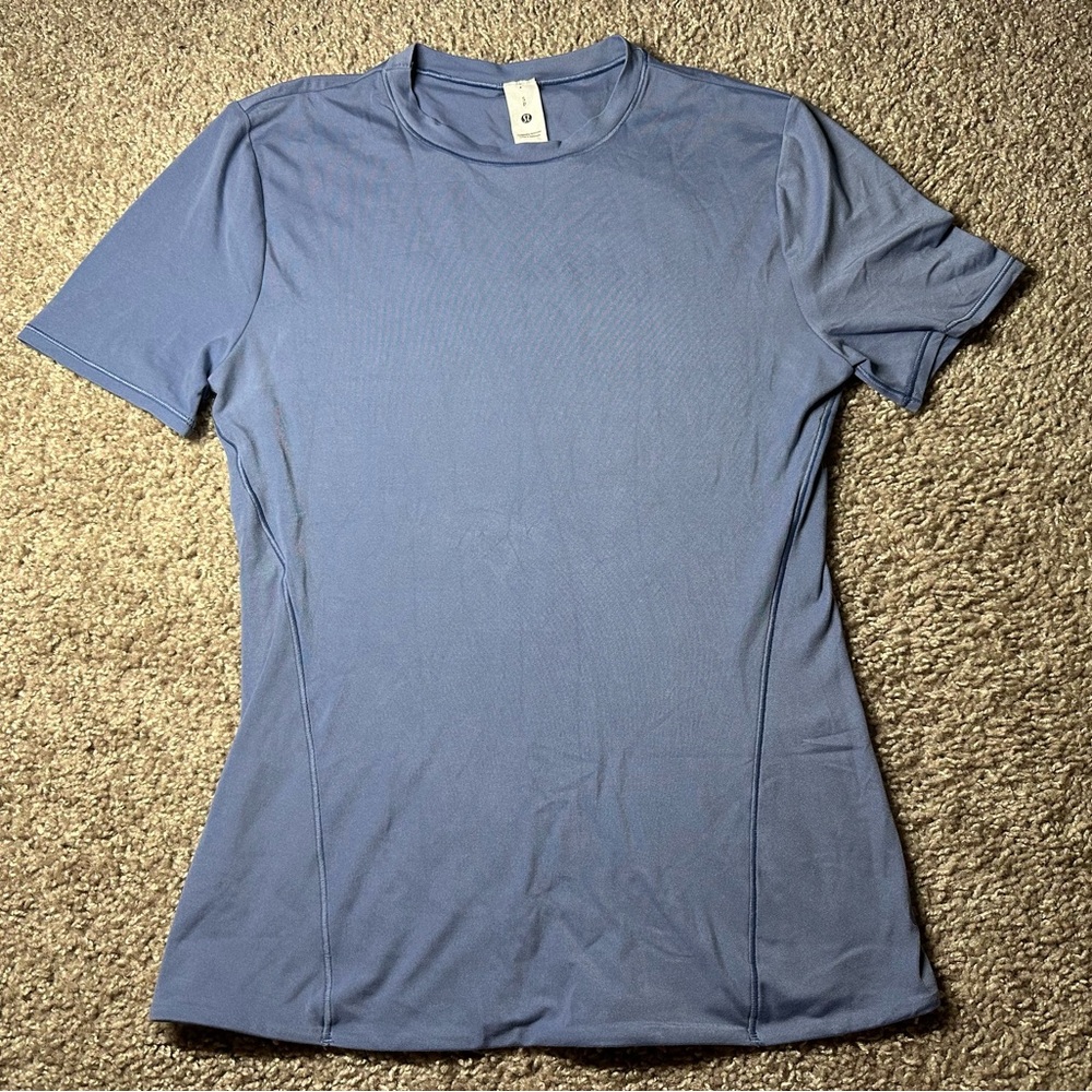 lululemon athletica Ultra-soft Nulu hip length Blue Short Sleeve tee
